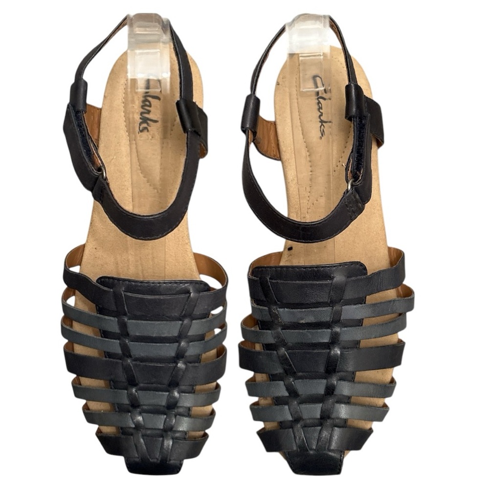 Clarks Jaina Canary Huarache Sandals NAVY Woven Leather Women's Size 8 W